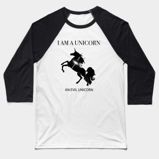 Evil Unicorn Baseball T-Shirt